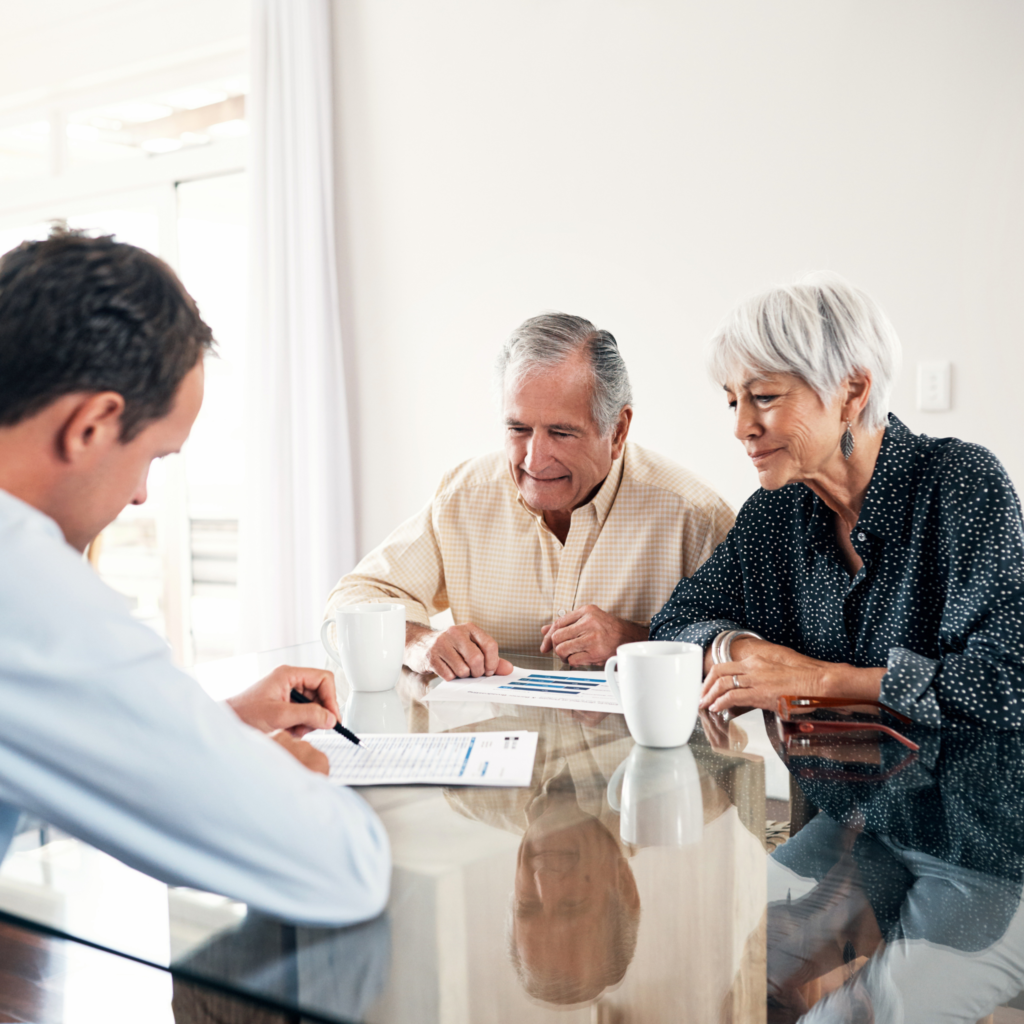 Wilson Hand Retirement retirees talking to a tax advisor